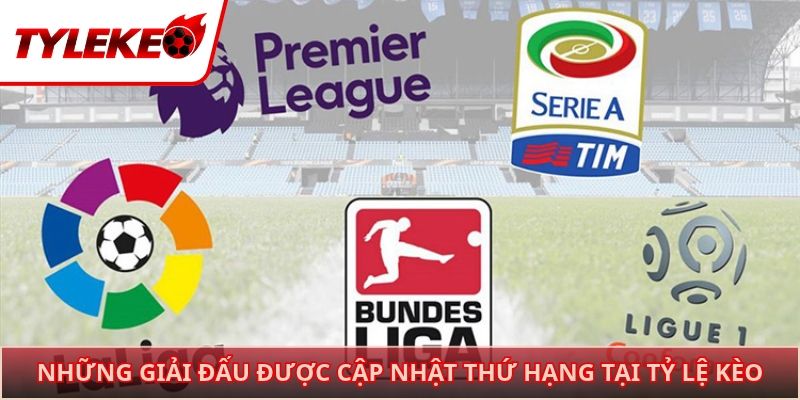 Những giải đấu được cập nhật thứ hạng tại Tỷ lệ kèo